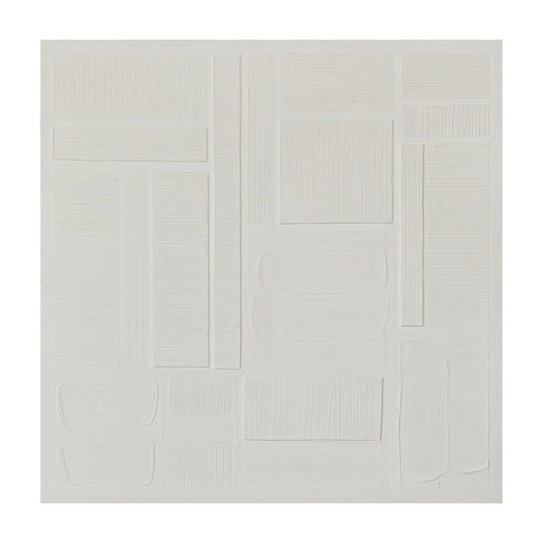 April, Painting, H90xW90xD3cm, Crisp white